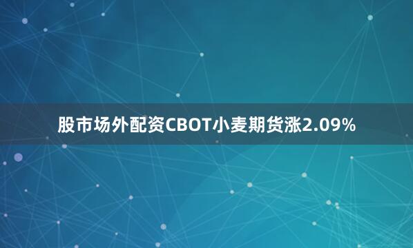 股市场外配资CBOT小麦期货涨2.09%